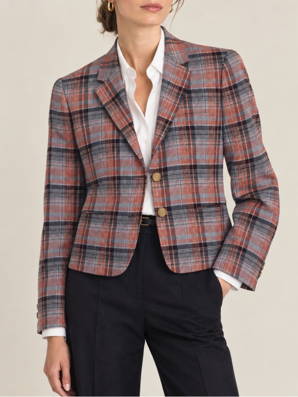 THOM BROWNE x Brooks Brothers Black Fleece Plaid Linen Blazer \\ Small (4-6)